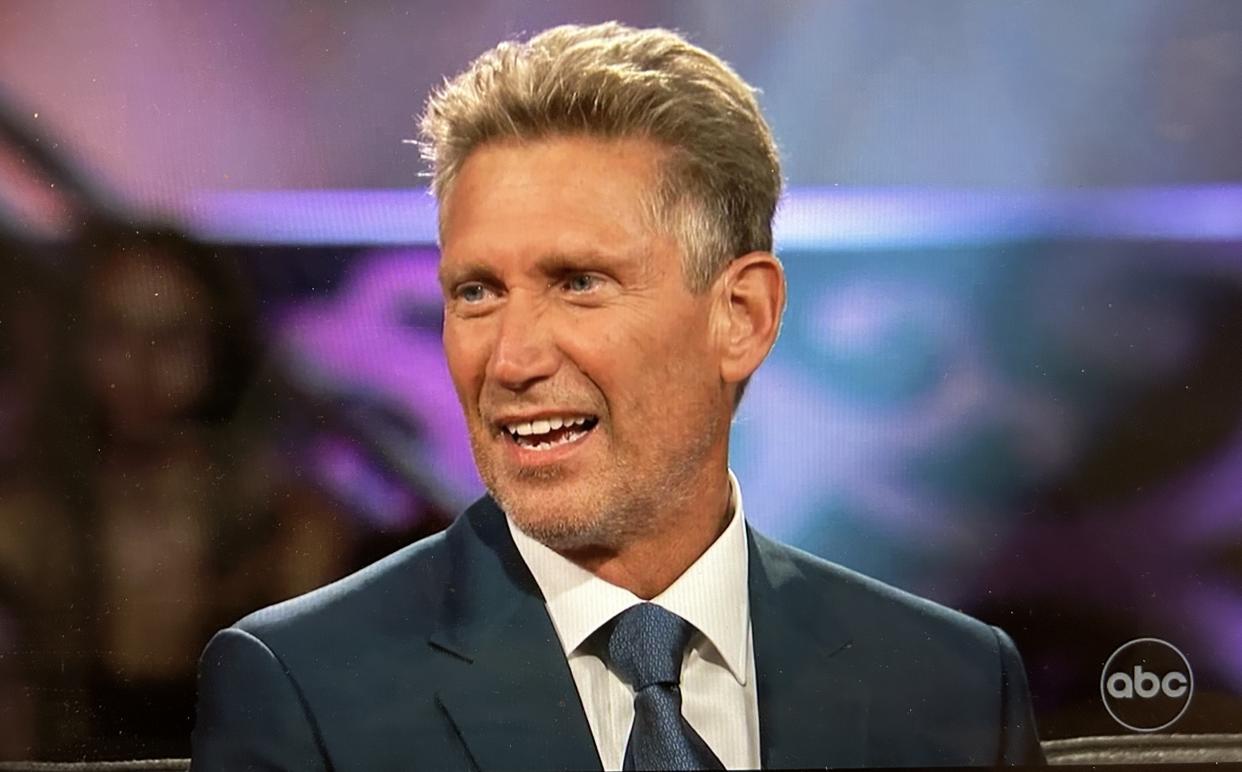 Golden Bachelor Gerry Turner makes his official debut appearance on 'The Bachelorette: The Men Tell All.'