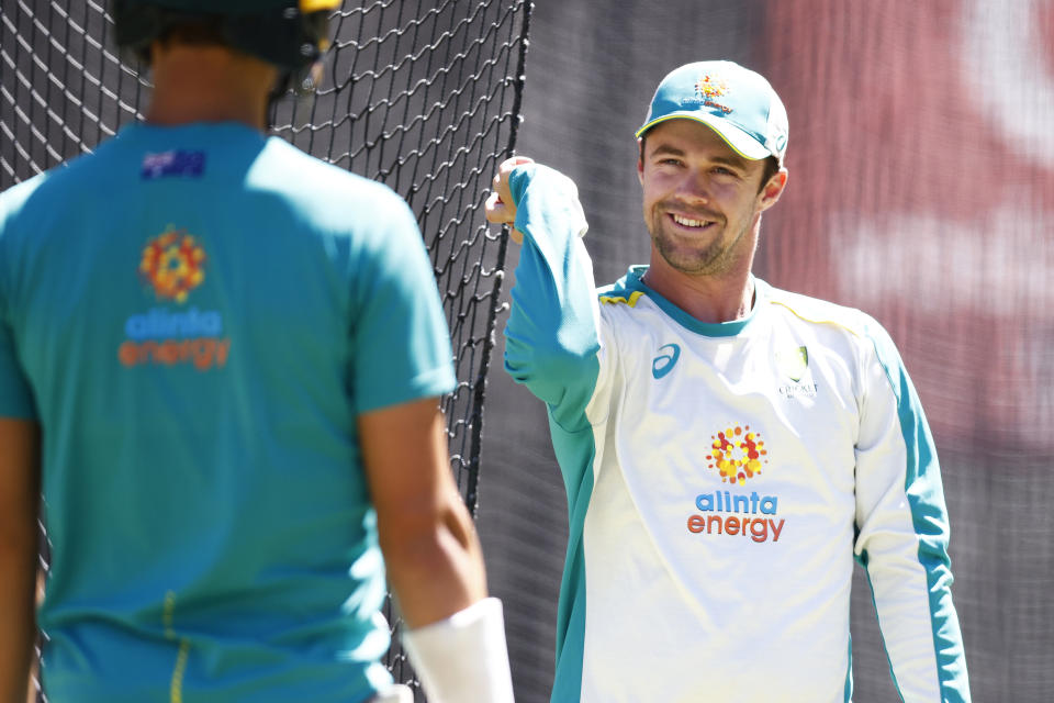 Travis Head, pictured here during an Australia training session in Melbourne.