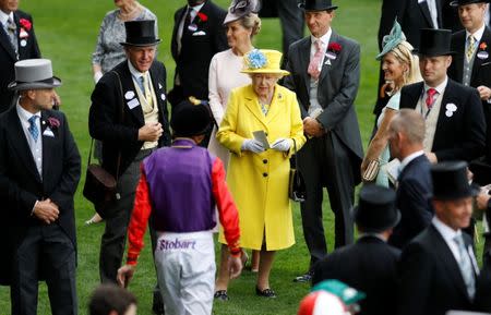 Horse Racing - Royal Ascot - Ascot Racecourse, Ascot, Britain - June 19, 2018 Britain's Queen Elizabeth during Royal Ascot REUTERS/Peter Nicholls