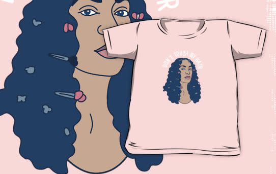 How adorable is this tiny Solange shirt? It reads "Don't Touch My Hair" and comes in 10 different colors and a onesie version. <a href="http://www.redbubble.com/people/solglo/works/23470587-solange-dont-touch-my-hair?grid_pos=1&amp;p=kids-clothes&amp;style=kids_tee" target="_blank">Buy here</a> for $20.94.