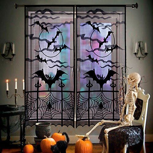 Black Lace Halloween Curtains