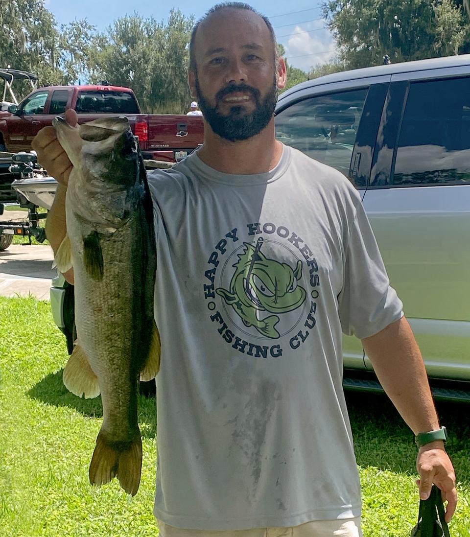Patrick Blackwelder took big bass with a 4.20 pounder during the Happy Hookers Bass Club tournament Sept. 3 on Lake Juliana.