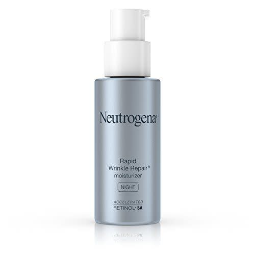 <p><strong>Neutrogena</strong></p><p>amazon.com</p><p><strong>$20.02</strong></p><p><a href="https://www.amazon.com/dp/B004D2C4Q4?tag=syn-yahoo-20&ascsubtag=%5Bartid%7C10072.g.26567345%5Bsrc%7Cyahoo-us" rel="nofollow noopener" target="_blank" data-ylk="slk:Shop Now" class="link ">Shop Now</a></p><p>When in doubt, choose a product that contains retinol. "Retinol is perhaps the best-studied ingredient we have to treat aging skin," says <a href="http://www.zeichnerdermatology.com" rel="nofollow noopener" target="_blank" data-ylk="slk:Joshua Zeichner" class="link ">Joshua Zeichner</a>, MD, a board-certified dermatologist in New York City. "It helps stimulate collagen production to strengthen the skin's foundation and <a href="https://www.oprahmag.com/life/g25620076/best-face-serum/" rel="nofollow noopener" target="_blank" data-ylk="slk:improve the appearance of fine lines and wrinkles" class="link ">improve the appearance of fine lines and wrinkles</a>."</p>