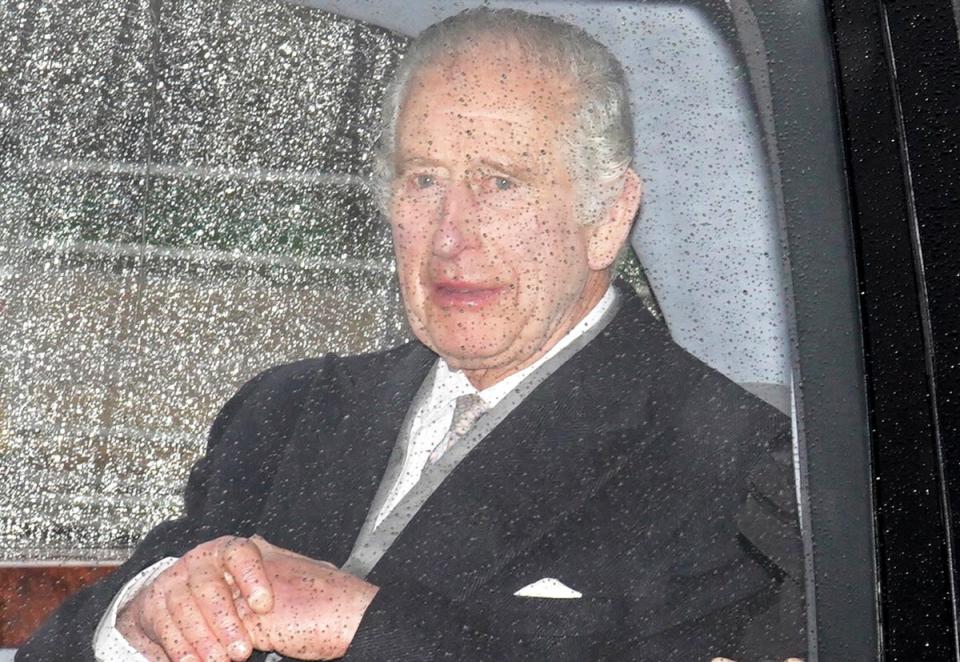 King Charles III arrives back at Clarence House in London after spending a week at Sandringham in Norfolk, following the announcement of his cancer diagnosis (PA)