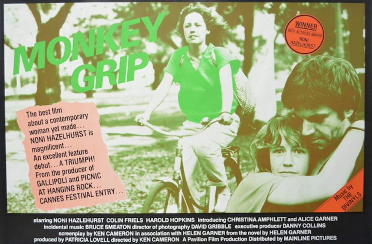 An early poster for Monkey Grip, starring Noni Hazelhurst and Colin Friels. MIFF