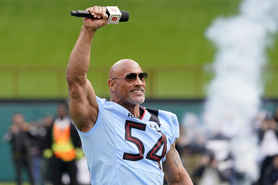 Dwayne Johnson will be one of the principals in the new merged UFL. (Sam Hodde/Getty Images)