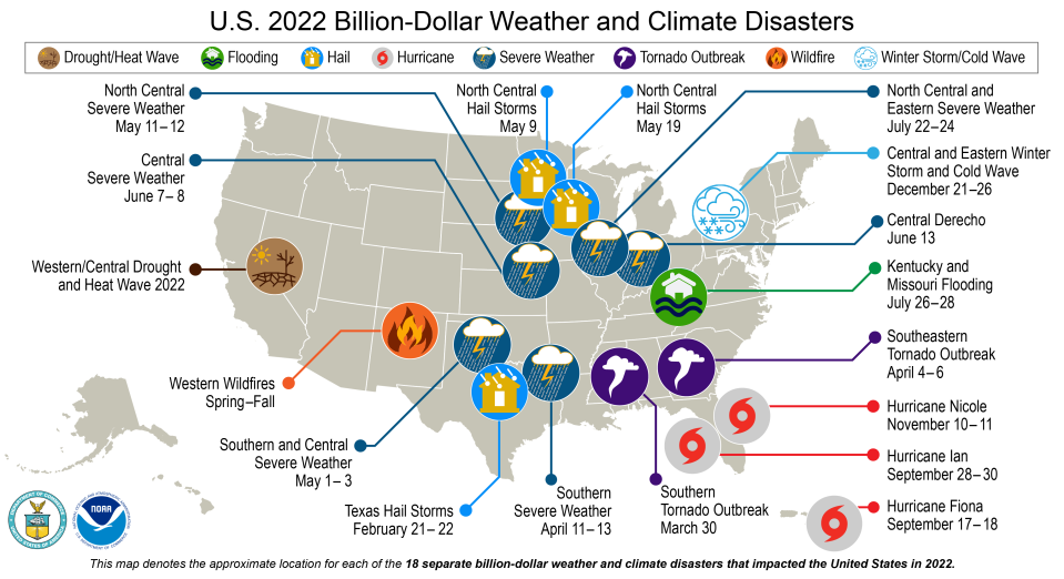 Billion-dollar disasters in 2022