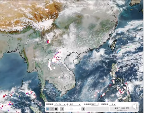 中南半島有非常旺盛的對流發展。（圖／翻攝自天氣風險 WeatherRisk Facebook）