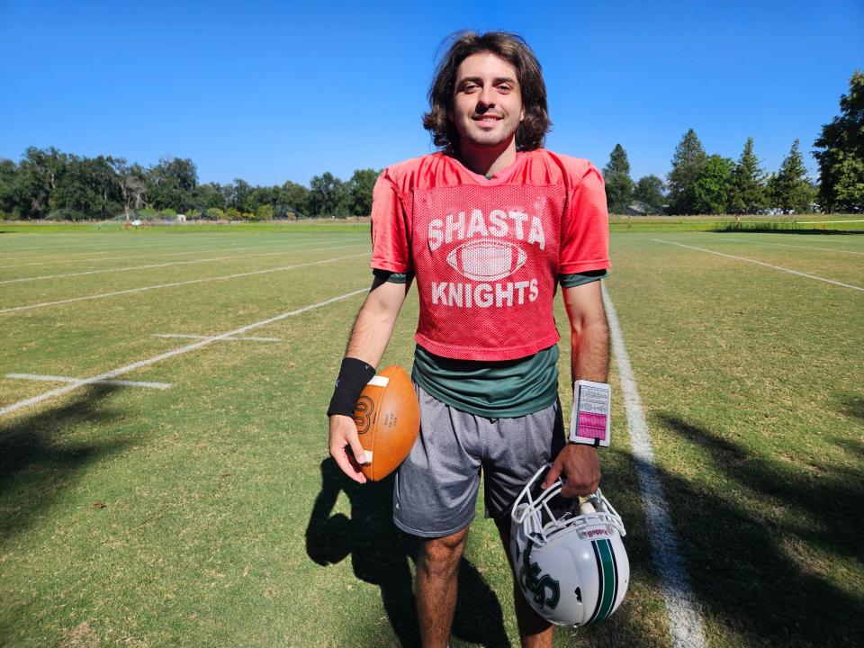 Shasta College sophomore quarterback Eli Wehbey from Red Bluff High School.