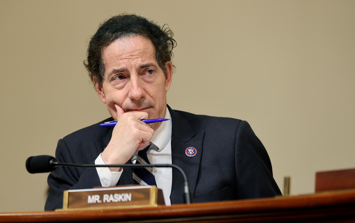 Rep. Jamie Raskin. D-Md., listens to testimony during a hearing by the House Select Committee investigating the Jan. 6 attack on Capitol Hill in Washington, U.S., July 27, 2021. (Chip Somodevilla/Pool via Reuters) 