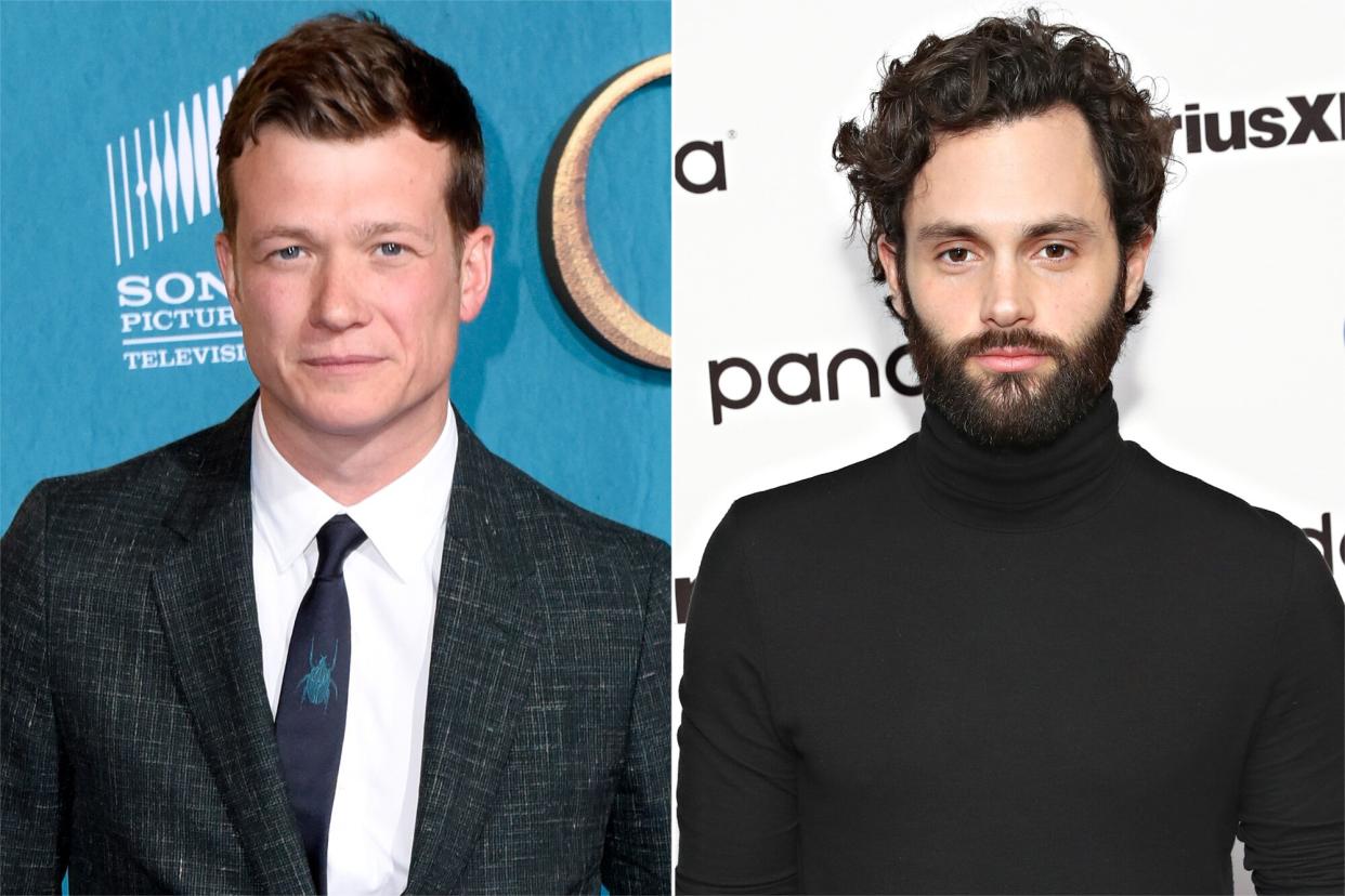 Ed Speleers attends the Starz Premiere event for "Outlander" Season 5 at Hollywood Palladium on February 13, 2020 in Los Angeles, California., Penn Badgley visits the SiriusXM Studios on January 8, 2020 in New York City.