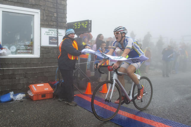 Bicyclists ride up the highest peak in the Northeast Yahoo Sports