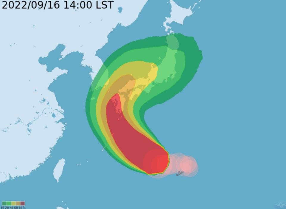 南瑪都颱風預計將前往日本。（圖／中央氣象局）