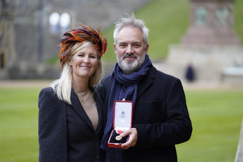 Sir Sam Mendes with his wife, Alison Balsom (PA)