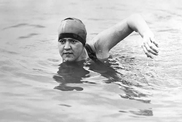 <p>Bettmann Archive/Getty</p> The real Gertrude Ederle