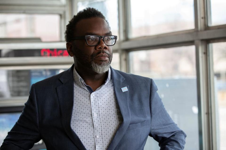 <div class="inline-image__title">USA-ELECTION/CHICAGO</div> <div class="inline-image__caption"><p>Cook County commissioner and mayoral candidate Brandon Johnson campaigns a day ahead of the runoff election in Chicago, Illinois, U.S. April 3, 2023.</p></div> <div class="inline-image__credit"> REUTERS/Jim Vondruska</div>