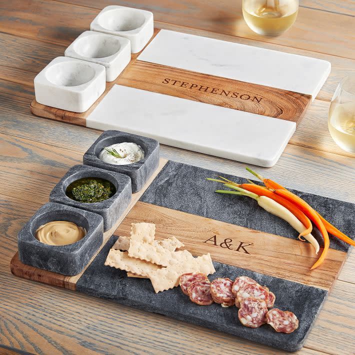 5) Wood and Marble Appetizer Serving Platter