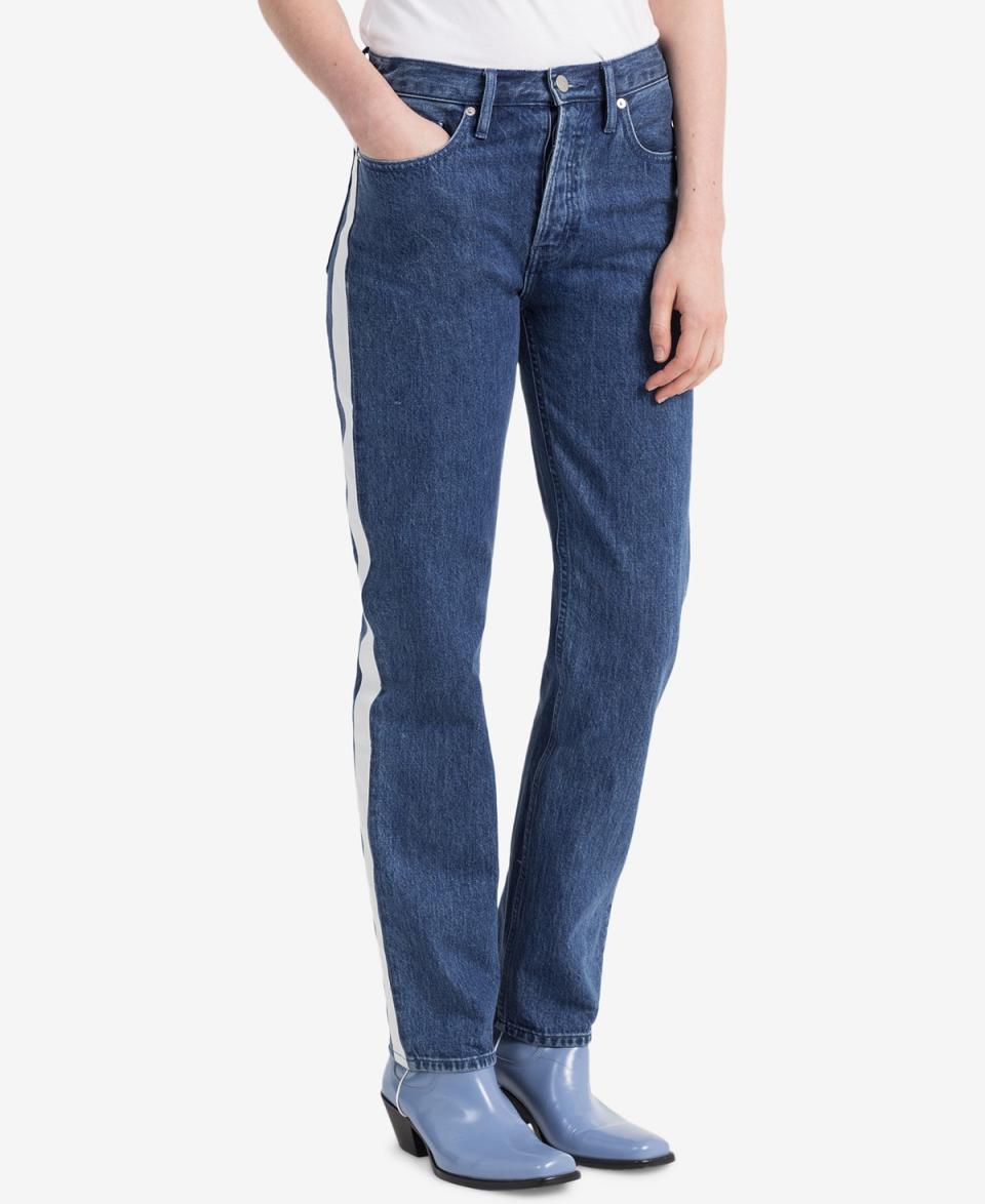 <p>Vertica Striped Straight Jeans, $90 (on sale with code: VIP, valid until March 25 only, orig. $128), <a rel="nofollow noopener" href="https://www.macys.com/shop/product/calvin-klein-performance-vertica-striped-straight-jeans?ID=5904484&CategoryID=3111&tdp=cm_app~zMCOM-NAVAPP~xcm_zone~zPDP_ZONE_A~xcm_choiceId~zcidM05MAS-521db8e5-9e14-4f74-b00a-280e3decd838%40H7%40customers%2Balso%2Bshopped%24255%245904484~xcm_pos~zPos3" target="_blank" data-ylk="slk:macys.com;elm:context_link;itc:0;sec:content-canvas" class="link ">macys.com </a> </p>