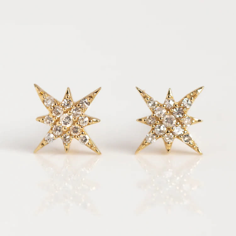 Solid Gold Diamond Starlight Studs. Image via Local Eclectic.