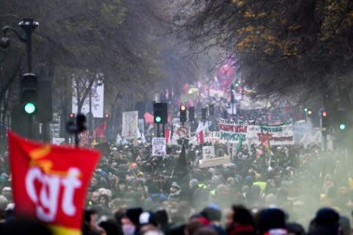 Parisians brought the city to a standstill in a demonstration against pension overhauls