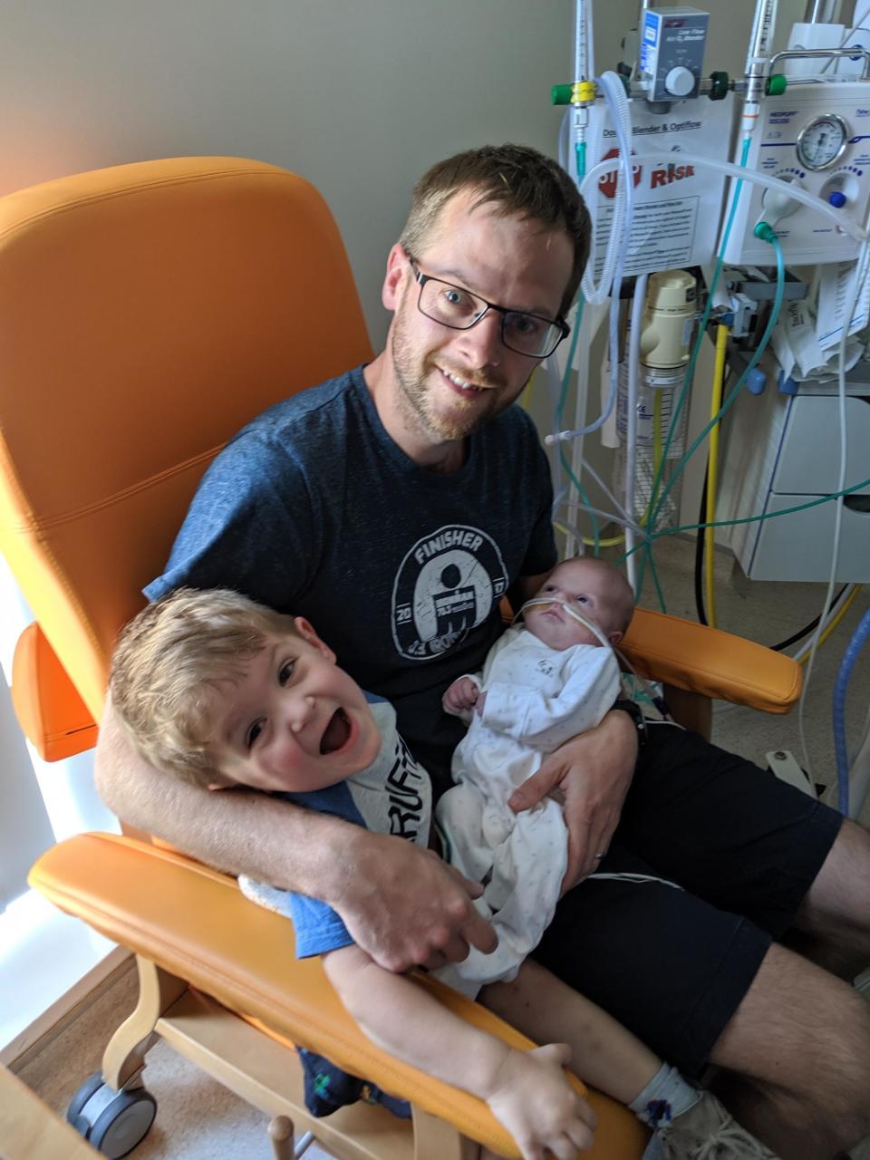 Nick with Isabelle and their son James. (Nick Molloy/MFT charity)