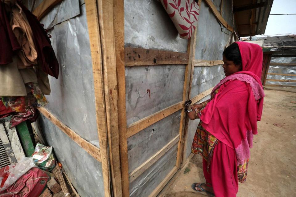 Rohingya refugees at a makeshift camp.