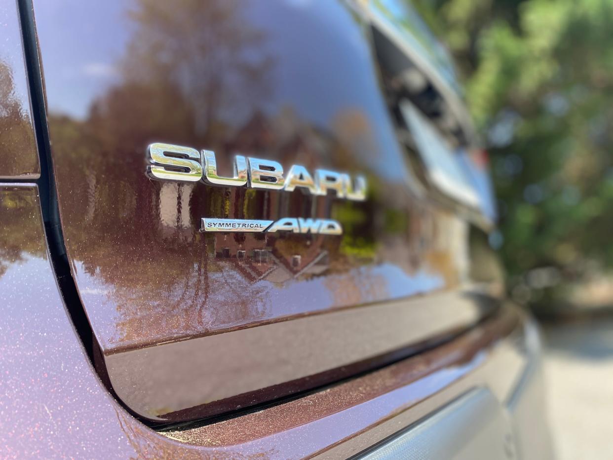 The Subaru and Symmetrical all-wheel-drive insignias are emblazoned on the lower left corner of the Ascent's rear hatch.