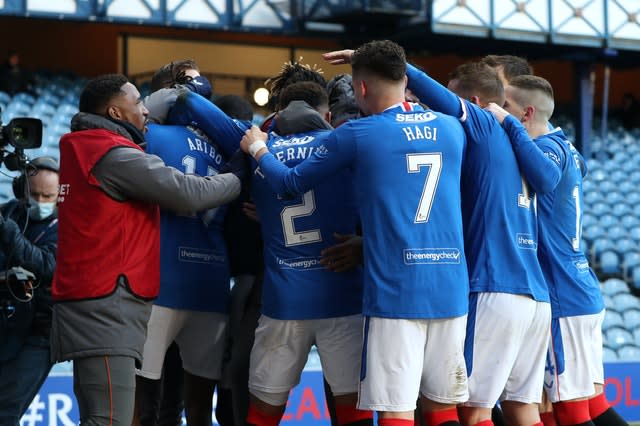 Rangers' derby win left Celtic's 10-in-a-row dreams hanging by a thread (Andrew Milligan/PA)