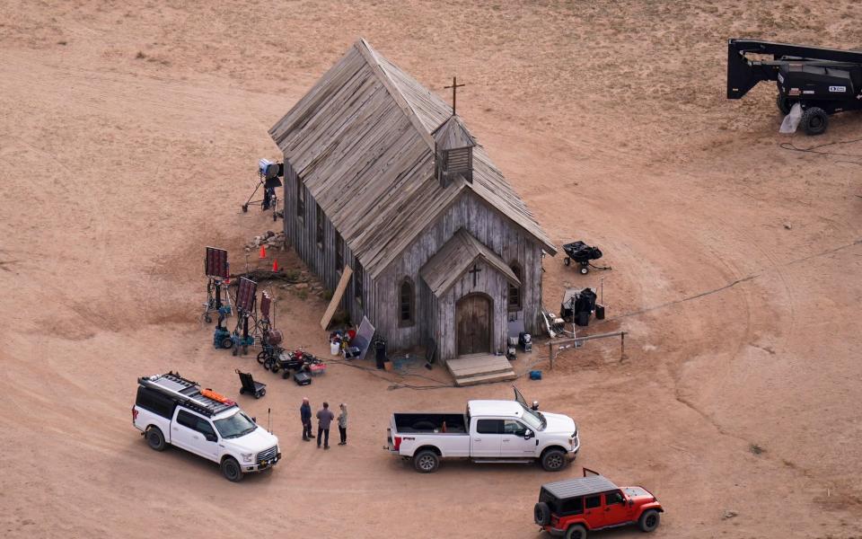 Actor Alec Baldwin fired a prop gun on the set of a Western being filmed at the ranch on Thursday - AP