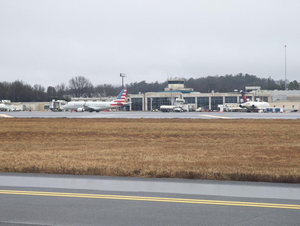The Asheville Regional Airport on Jan. 25, 2023, taken from Taxiway Bravo.