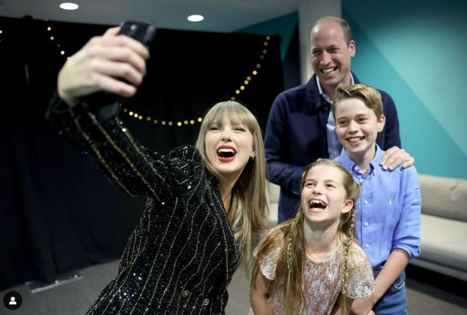 Taylor Swift took a picture with the Royal Family ahead of her concert on Friday (Instagram)