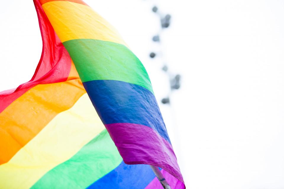 Bandera de la comunidad LGBTQ la cual será el ícono de la marcha del Orgullo de este fin de semana.