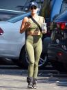 <p>Lucy Hale wears ankle weights while out for a walk on Monday in L.A. </p>