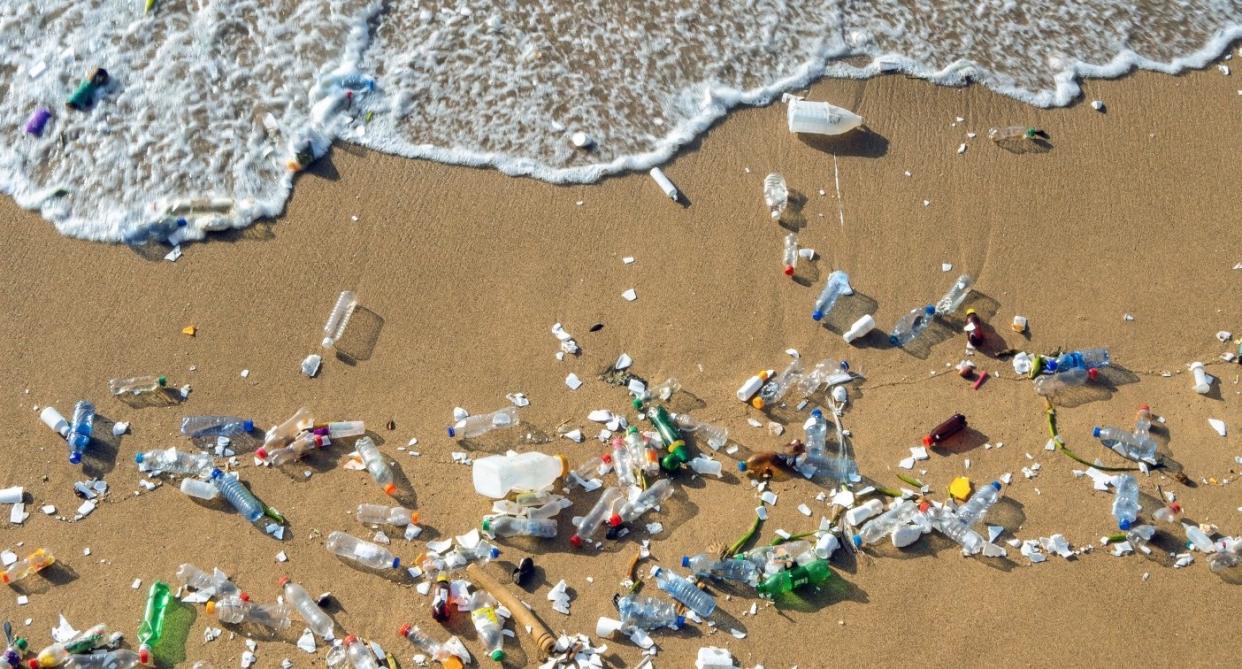 Beach littered with plastic – Plastic Free July is fighting back