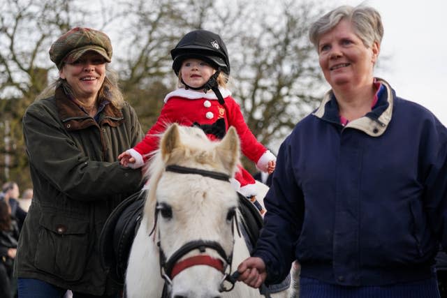 Riders during the annual North Cotswold Boxing Day hunt in Broadway, Worcestershire