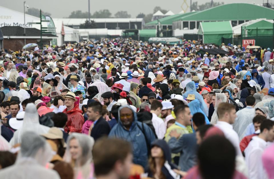 <p>A general view from the infield during the 144th running of the Kentucky Derby at Churchill Downs in Louisville, Ky., May 5, 2018. (Photo: Jamie Rhodes/USA TODAY Sports/Reuters) </p>