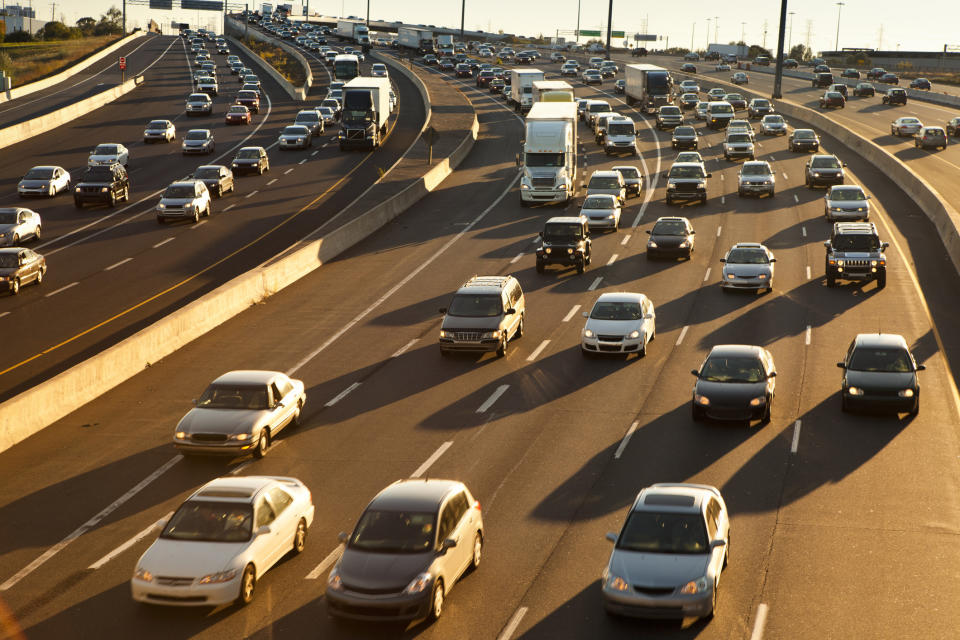 Vehicles on a multilane expressway