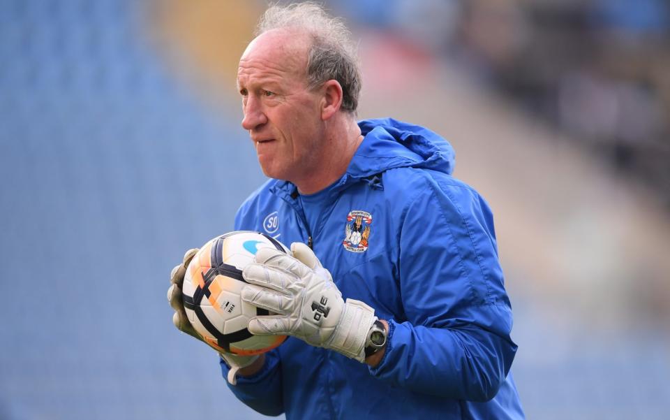 Coventry City goalkeeping coach Steve Ogrizovic takes part in the warm-up prior to an FA Cup match with Stoke City at Ricoh Arena on January 6, 2018 - Steve Ogrizovic interview: Our new fans think Coventry always win –  I can tell them otherwise - Getty Images/Laurence Griffiths
