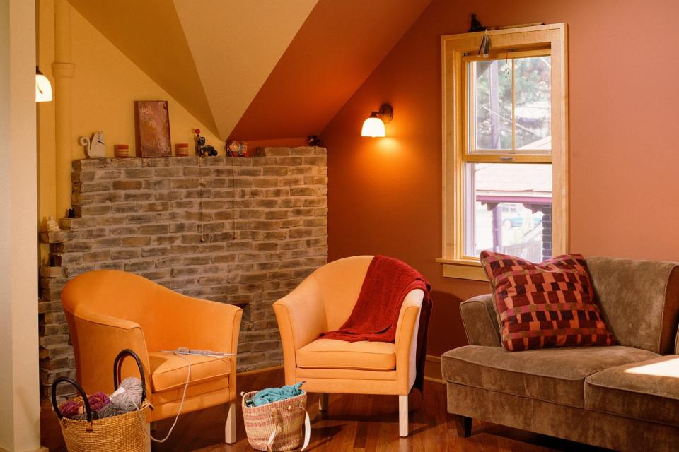 bold orange nook in home