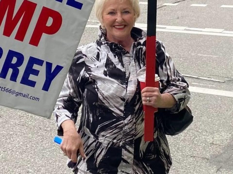 Debi Johnstone is the woman who was accused by Surrey Mayor Doug McCallum of striking him with her vehicle. Johnstone says the alleged assault never happened. McCallum has since been charged with public mischief. (submitted by Debi Johnstone - image credit)