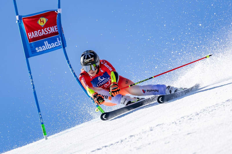 Switzerland's Lara Gut Behrami competes during the women's Giant Slalom event of FIS Ski Alpine World Cup in Saalbach. Johann Groder/APA/dpa