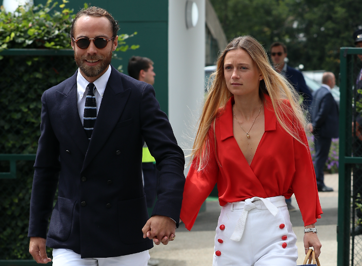 A photo of James Middleton and girlfriend Alizée Thevenet at Wimbledon.