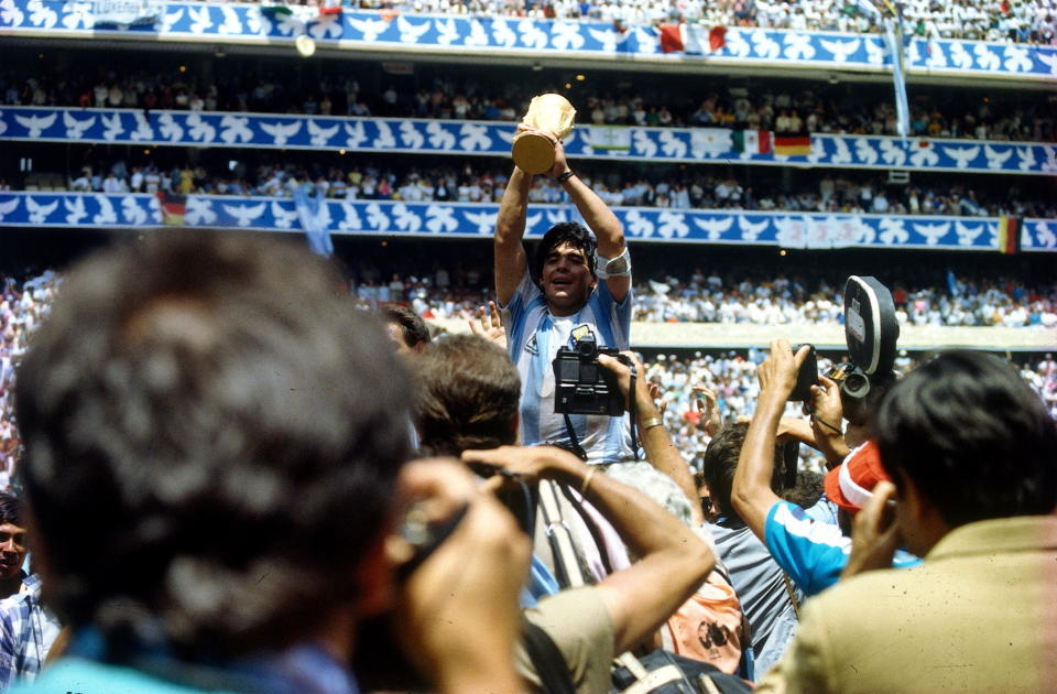 Diego Maradona led Argentina to the 1986 World Cup, which was held amid political turmoil in Mexico. (Getty)