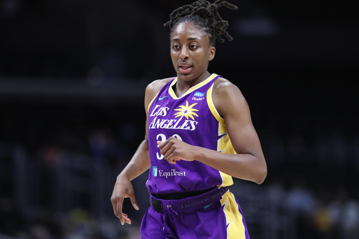 Los Angeles Sparks forward Nneka Ogwumike is an unrestricted free agent this WNBA offseason. (Jevone Moore/Icon Sportswire via Getty Images)