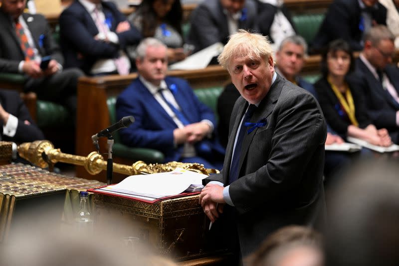 Britain's PM Johnson takes questions in Parliament, London