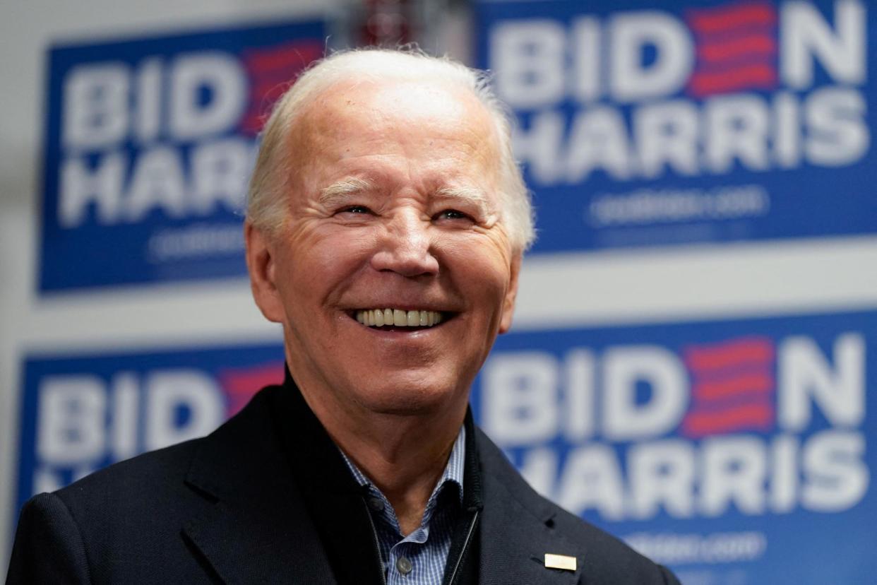 <span>Joe Biden in Wilmington, Delaware, on Saturday.</span><span>Photograph: Joshua Roberts/Reuters</span>