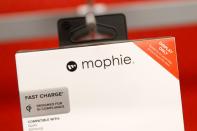 A display box for a Mophie charging device, which is owned by ZAGG Inc, is seen in a store in Brooklyn, New York