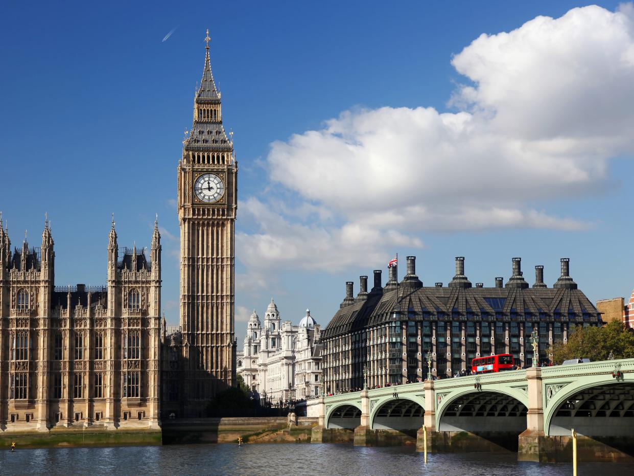 Big Ben with bridge in London, England