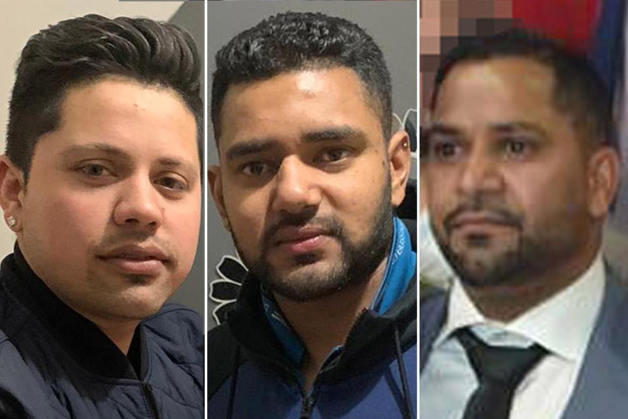 Three victims of Seven Kings , Ilford stabbing on Sunday night. L:R- Harinder Kumar, Narinder Singh, Baljit Singh: Family Handout