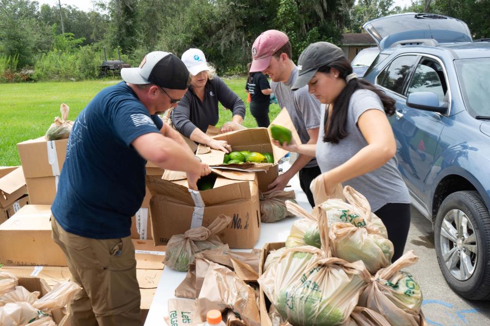 Feeding Florida distributes food in Suwannee after Hurricane Idalia in September 2023.